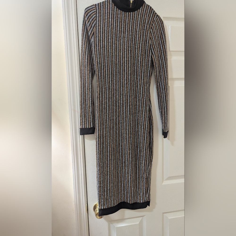 Striped Stretchy Midi Dress